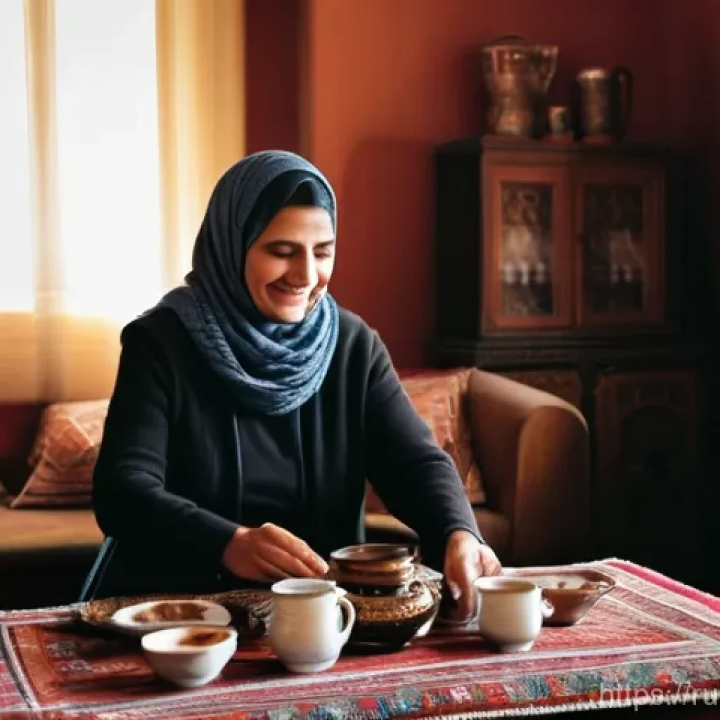 보스니아의 문화적 차이와 에티켓 - **Warm Bosnian Coffee Gathering**
    Prompt: A cozy indoor scene depicting a multi-generational Bos...