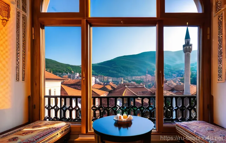 보스니아에서 숙박 추천 지역 - A charming, traditional Bosnian boutique hotel room in Sarajevo's Baščaršija district, featuring ric...