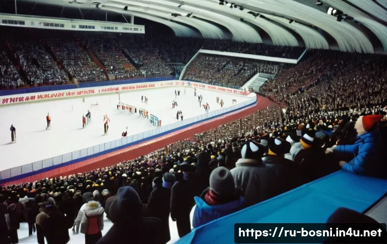 사라예보 올림픽 경기장의 역사 - **Prompt:** "A panoramic view of the majestic Zetra Olympic Hall in Sarajevo during the peak of the ...