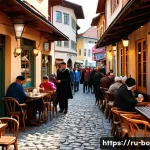 사라예보 장벽 투어 후기 - **Prompt 1: Baščaršija - A Harmonious Blend of Eras and Cultures**
"A bustling, vibrant street s...