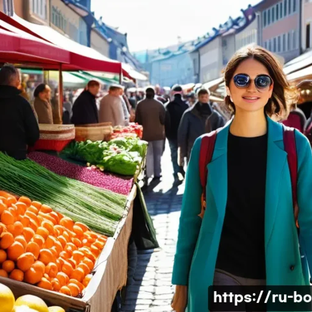보스니아 헤르체고비나에서 흔히 발생하는 사기 사례 - **Vigilant Traveler in a Bustling Market**
    A solo female traveler in her late 20s, dressed in mo...